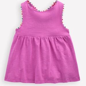 Mini Boden kids girls toddler pink Cross-back Pom Vest top 2-3Y